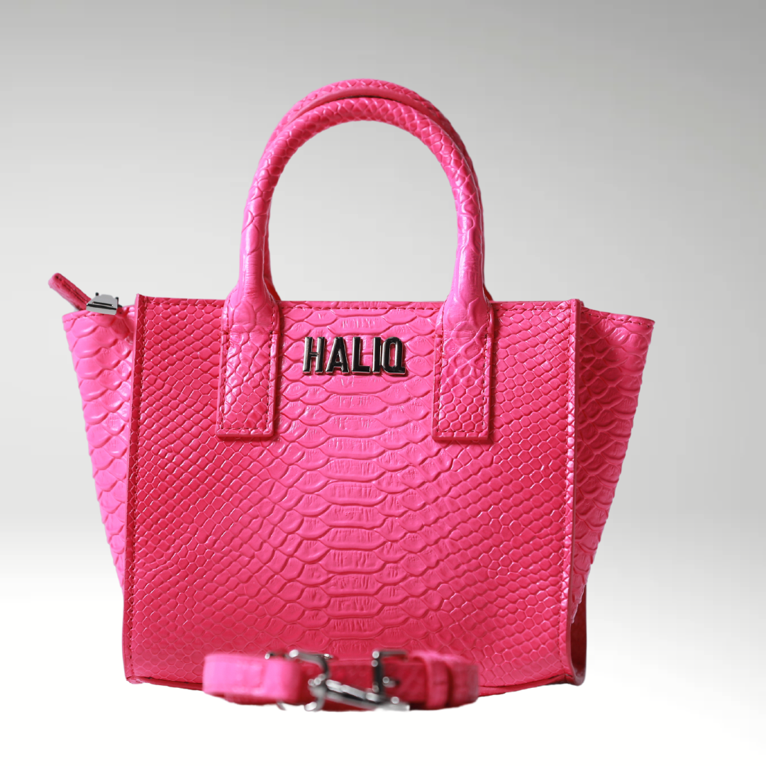 Haliq Pink Python Tote